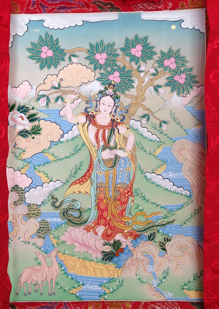 緑多羅菩薩 グリーンターラー 絵画 チベット仏画師 飯野博昭 | www 